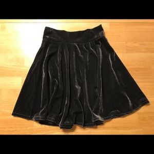 Gray velvet skater skirt